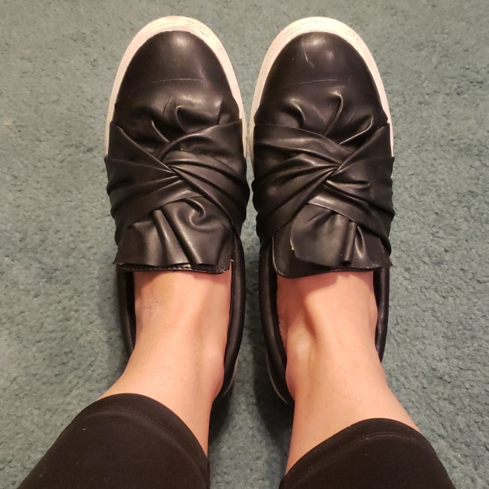 SOLD MIA Black Bow Detail Slip-on Sneaker